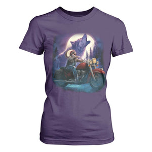 Native American Rider T Shirt For Women Vintage Indian American Motorcycle Wolf TS11 Purple Print Your Wear