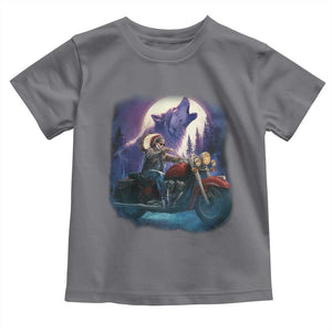Native American Rider Toddler T Shirt Vintage Indian American Motorcycle Wolf TS11 Charcoal Print Your Wear