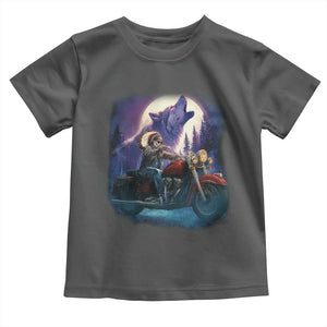 Native American Rider Toddler T Shirt Vintage Indian American Motorcycle Wolf TS11 Dark Heather Print Your Wear