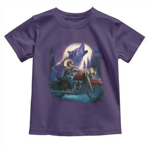 Native American Rider Toddler T Shirt Vintage Indian American Motorcycle Wolf TS11 Purple Print Your Wear