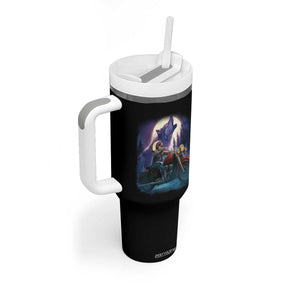 Native American Rider Tumbler With Handle Vintage Indian American Motorcycle Wolf TS11 Print Your Wear