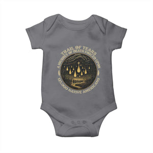 Trail Of Tears A Journey Of Death Forced Upon 125000 Native Americans Baby Onesie TS11 Charcoal Print Your Wear