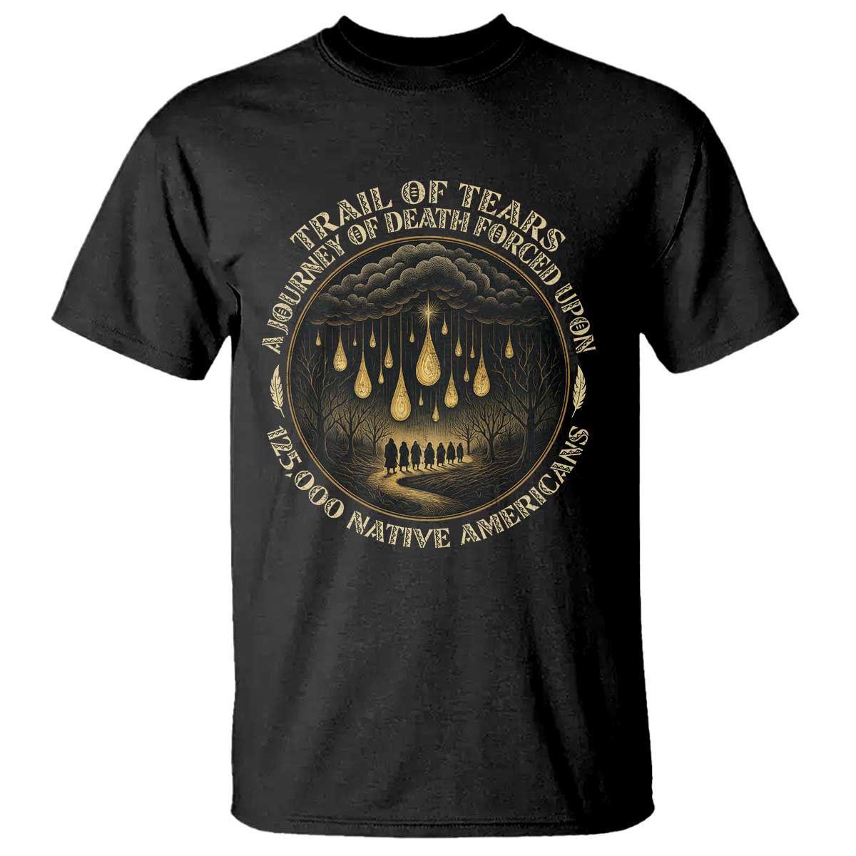 Trail Of Tears A Journey Of Death Forced Upon 125000 Native Americans T Shirt TS11 Black Print Your Wear