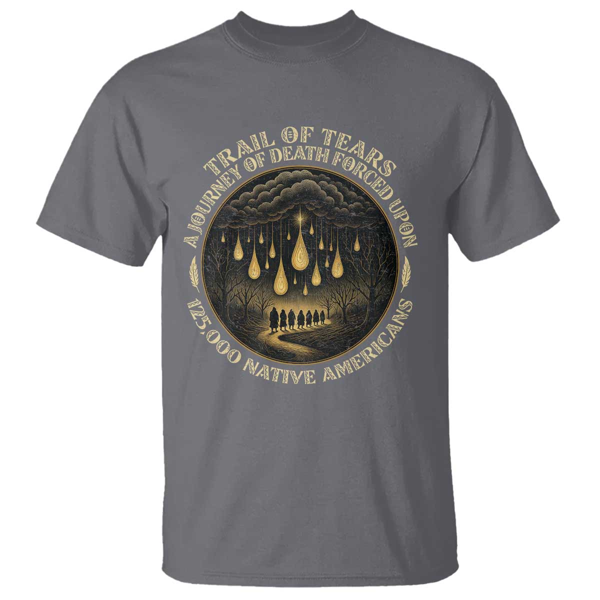 Trail Of Tears A Journey Of Death Forced Upon 125000 Native Americans T Shirt TS11 Charcoal Print Your Wear