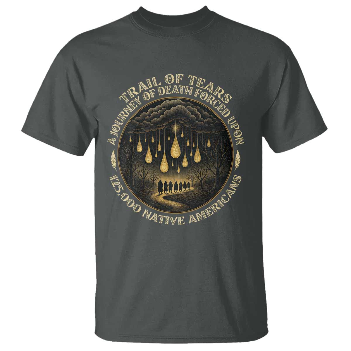 Trail Of Tears A Journey Of Death Forced Upon 125000 Native Americans T Shirt TS11 Dark Heather Print Your Wear