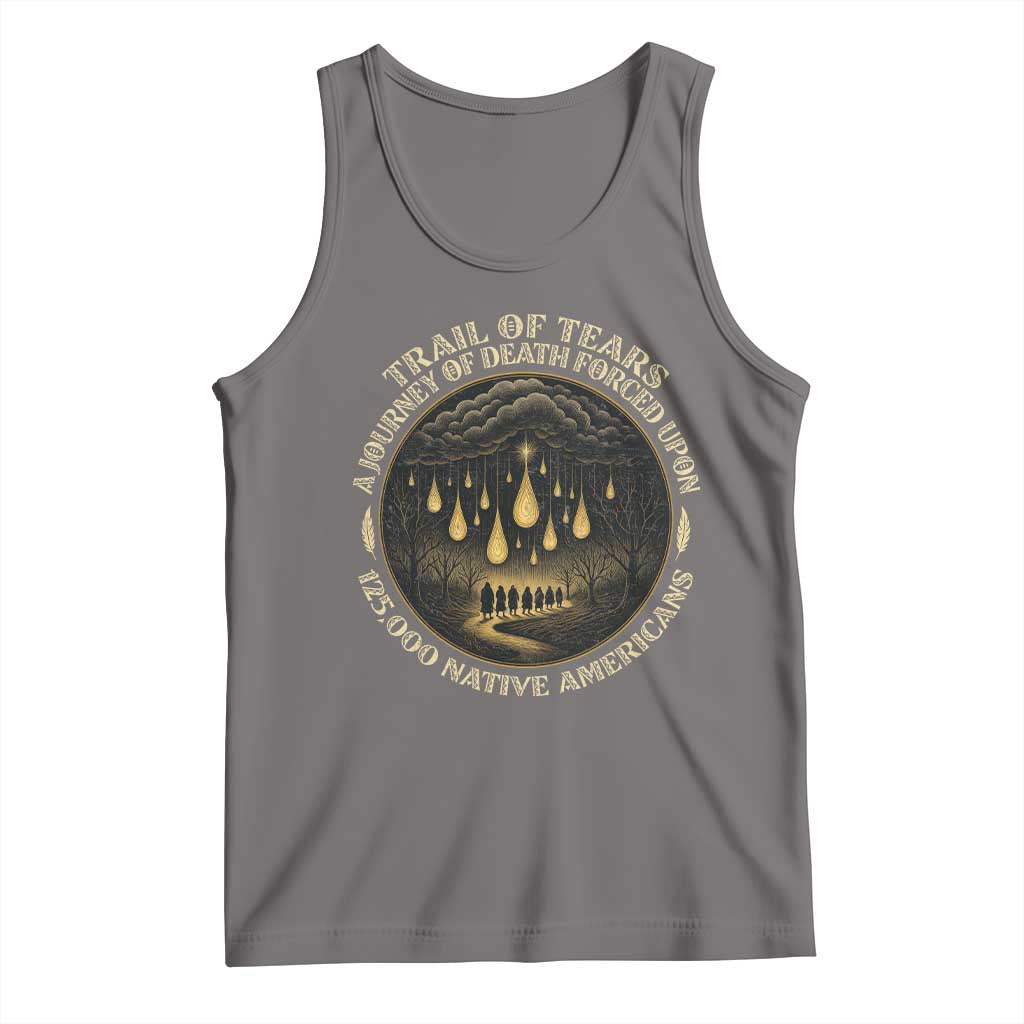 Trail Of Tears A Journey Of Death Forced Upon 125000 Native Americans Tank Top TS11 Deep Heather Print Your Wear
