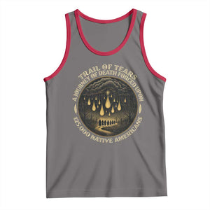 Trail Of Tears A Journey Of Death Forced Upon 125000 Native Americans Tank Top TS11 Deep Heather Red Print Your Wear