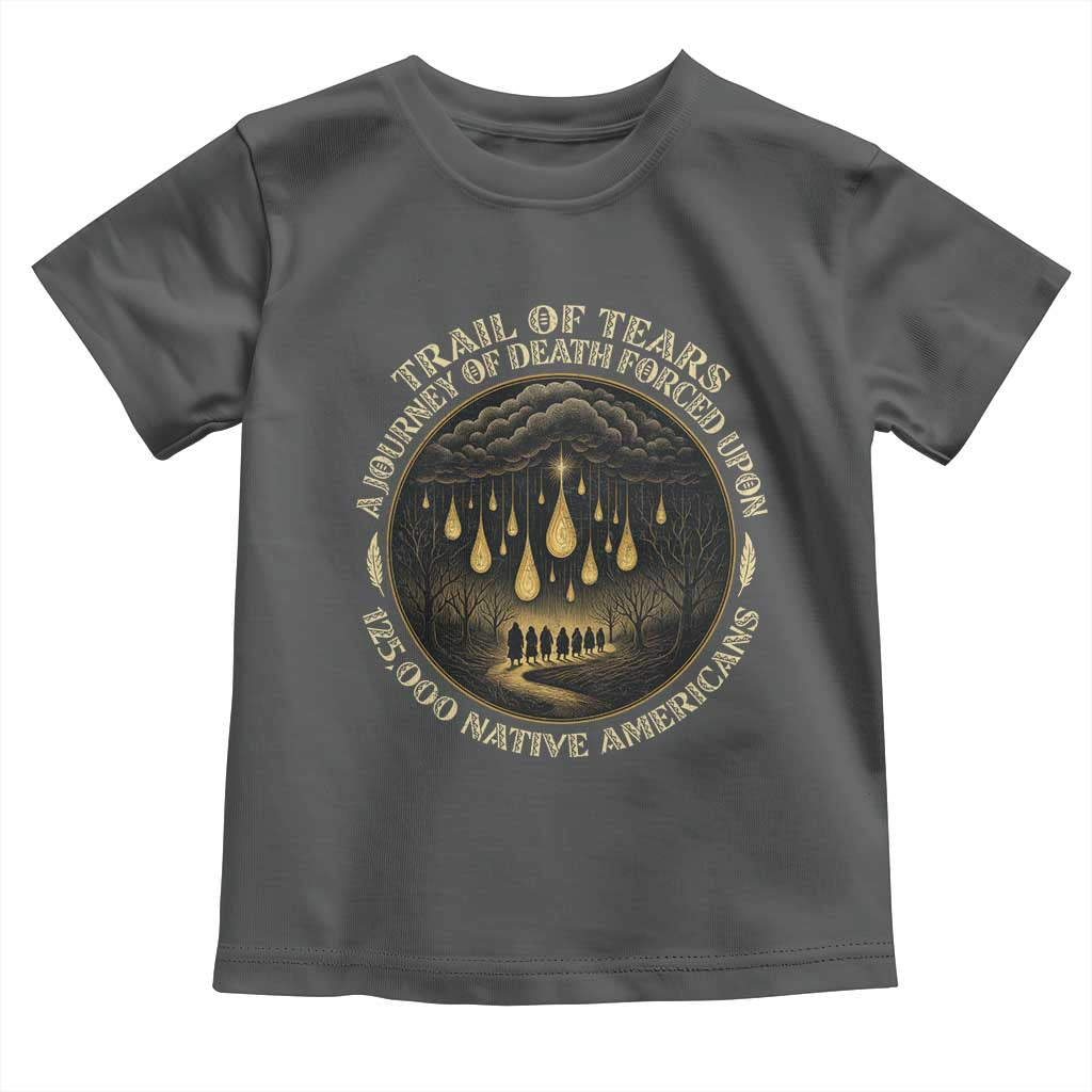 Trail Of Tears A Journey Of Death Forced Upon 125000 Native Americans Toddler T Shirt TS11 Dark Heather Print Your Wear