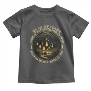 Trail Of Tears A Journey Of Death Forced Upon 125000 Native Americans Toddler T Shirt TS11 Dark Heather Print Your Wear