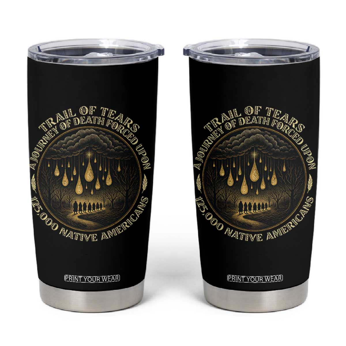Trail Of Tears A Journey Of Death Forced Upon 125000 Native Americans Tumbler Cup TS11 Black Print Your Wear