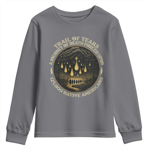 Trail Of Tears A Journey Of Death Forced Upon 125000 Native Americans Youth Sweatshirt TS11 Charcoal Print Your Wear
