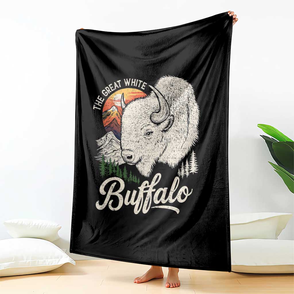 The Great White Buffalo Throw Blanket Native American Sacred Spirit Animal TS11 Print Your Wear