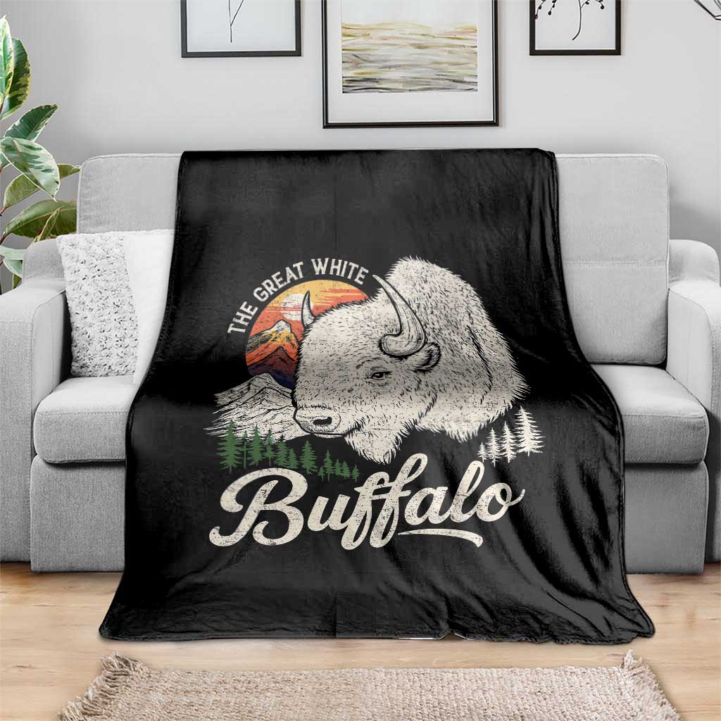 The Great White Buffalo Throw Blanket Native American Sacred Spirit Animal TS11 Print Your Wear