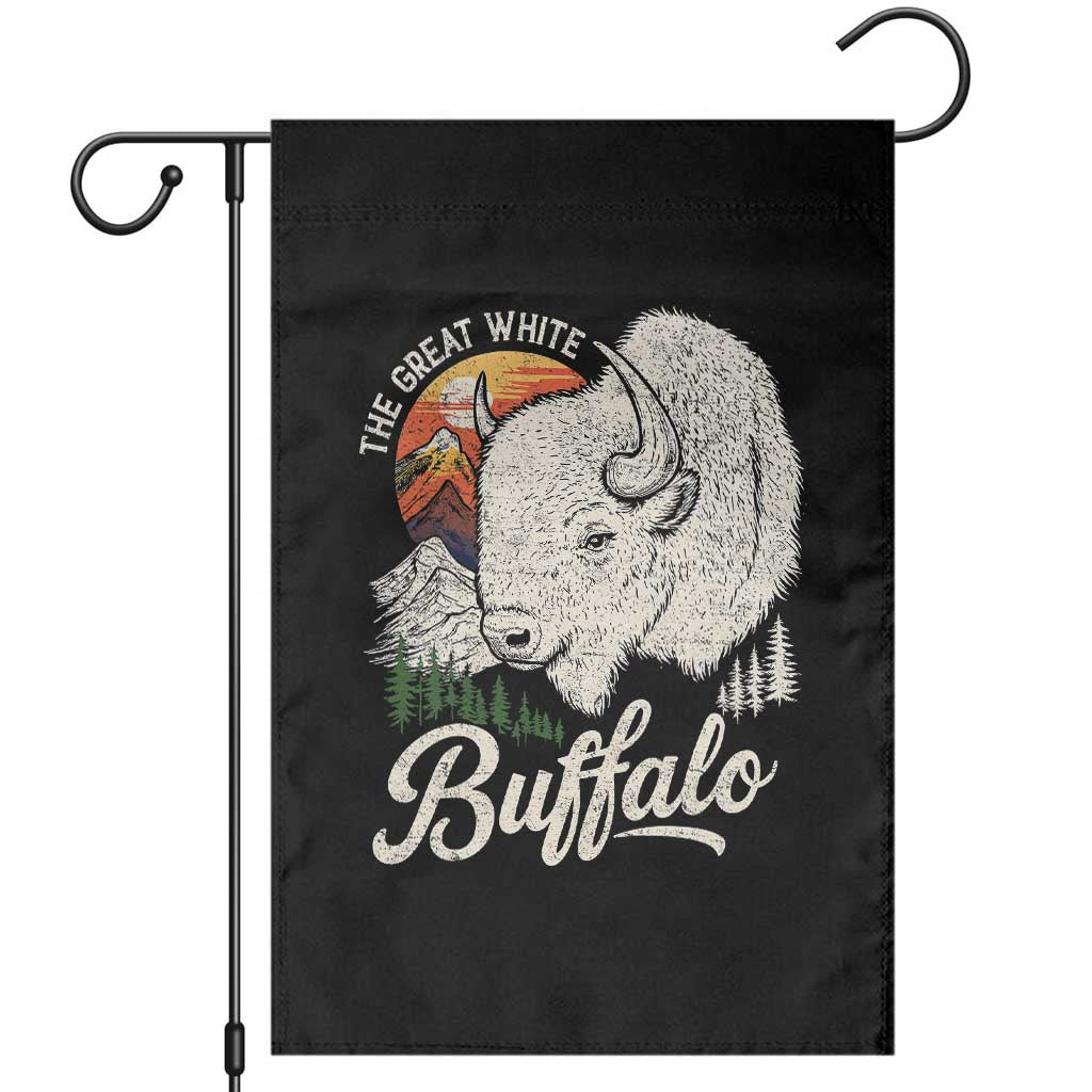 The Great White Buffalo Garden Flag Native American Sacred Spirit Animal TS11 Black Print Your Wear