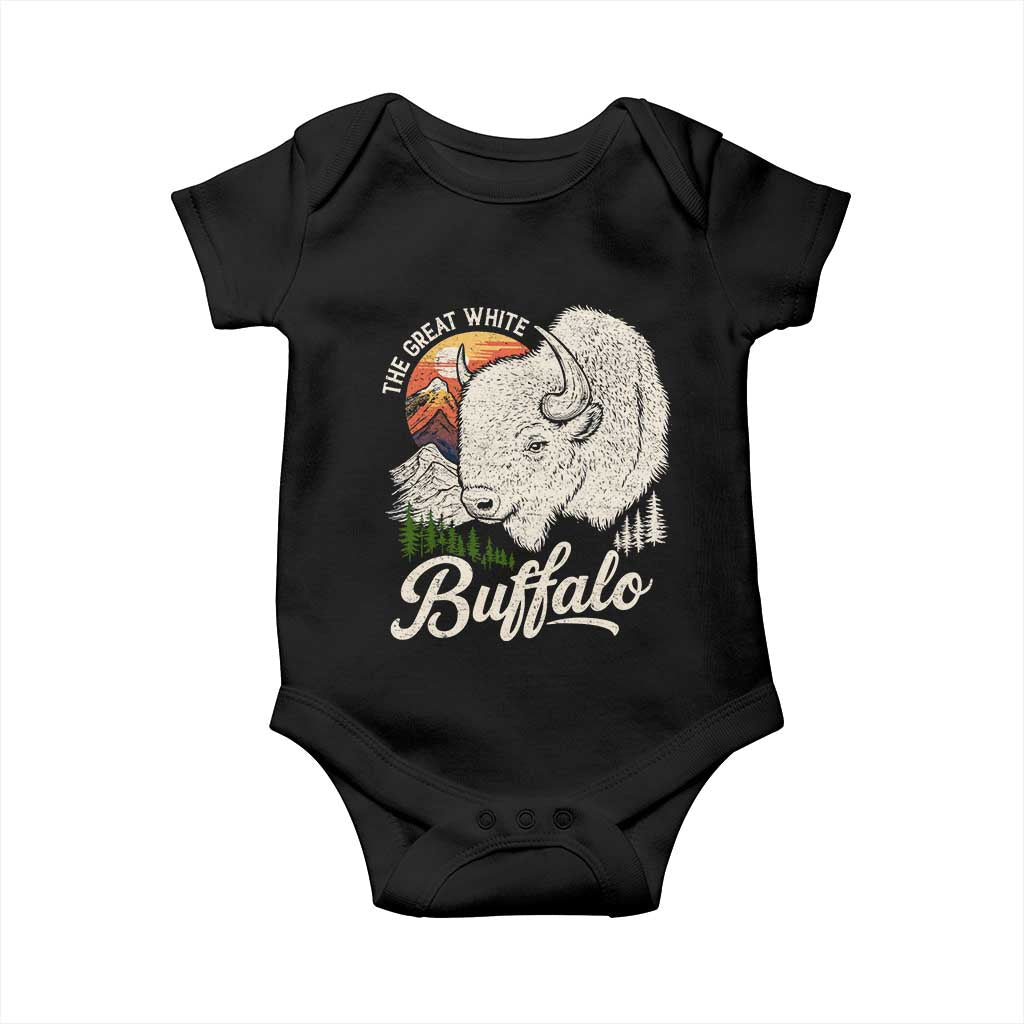 The Great White Buffalo Baby Onesie Native American Sacred Spirit Animal TS11 Black Print Your Wear