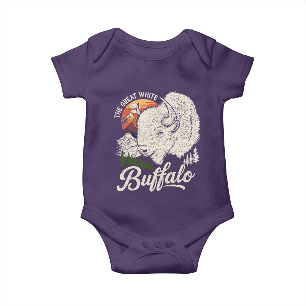 The Great White Buffalo Baby Onesie Native American Sacred Spirit Animal TS11 Purple Print Your Wear