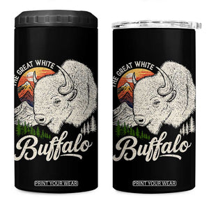 The Great White Buffalo 4 in 1 Can Cooler Tumbler Native American Sacred Spirit Animal TS11 One Size: 16 oz Black Print Your Wear