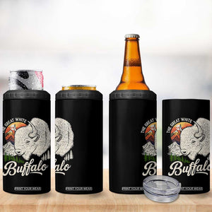 The Great White Buffalo 4 in 1 Can Cooler Tumbler Native American Sacred Spirit Animal TS11 Print Your Wear