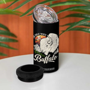 The Great White Buffalo 4 in 1 Can Cooler Tumbler Native American Sacred Spirit Animal TS11 Print Your Wear