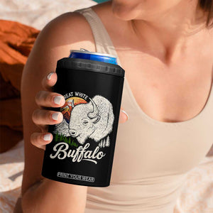 The Great White Buffalo 4 in 1 Can Cooler Tumbler Native American Sacred Spirit Animal TS11 Print Your Wear