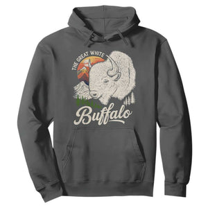 The Great White Buffalo Hoodie Native American Sacred Spirit Animal TS11 Dark Heather Print Your Wear