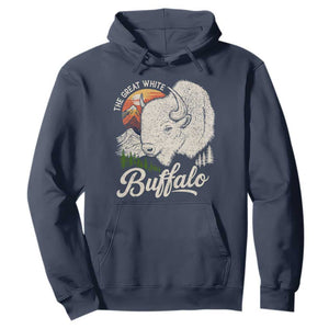 The Great White Buffalo Hoodie Native American Sacred Spirit Animal TS11 Navy Print Your Wear