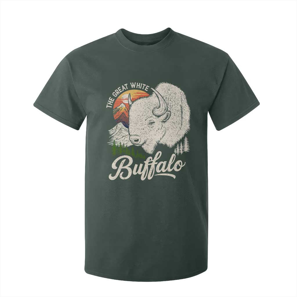 The Great White Buffalo T Shirt For Kid Native American Sacred Spirit Animal TS11 Dark Forest Green Print Your Wear
