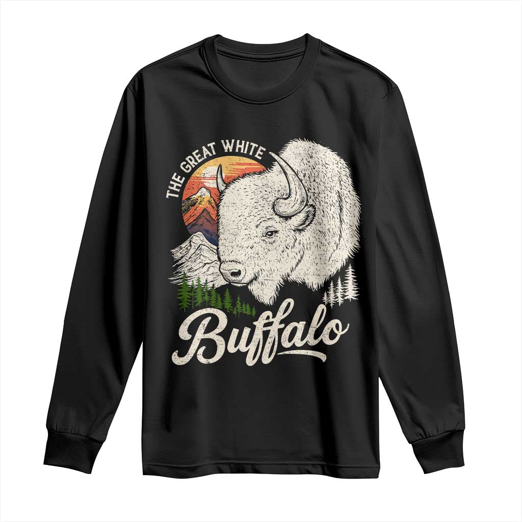 The Great White Buffalo Long Sleeve Shirt Native American Sacred Spirit Animal TS11 Black Print Your Wear
