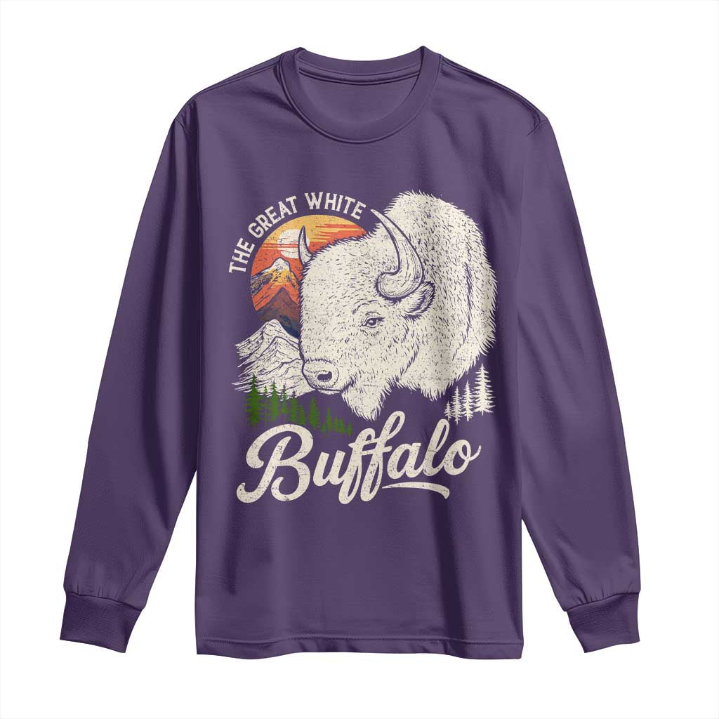 The Great White Buffalo Long Sleeve Shirt Native American Sacred Spirit Animal TS11 Purple Print Your Wear