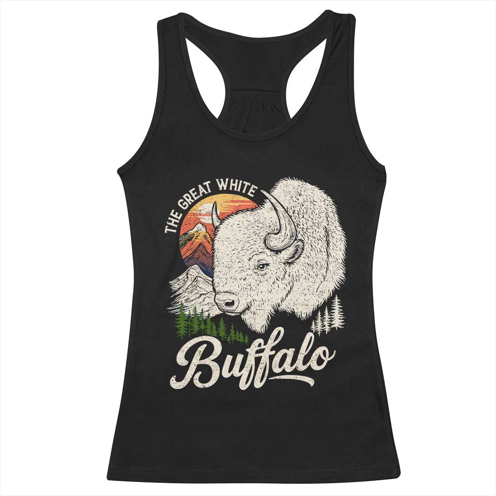 The Great White Buffalo Racerback Tank Top Native American Sacred Spirit Animal TS11 Black Print Your Wear