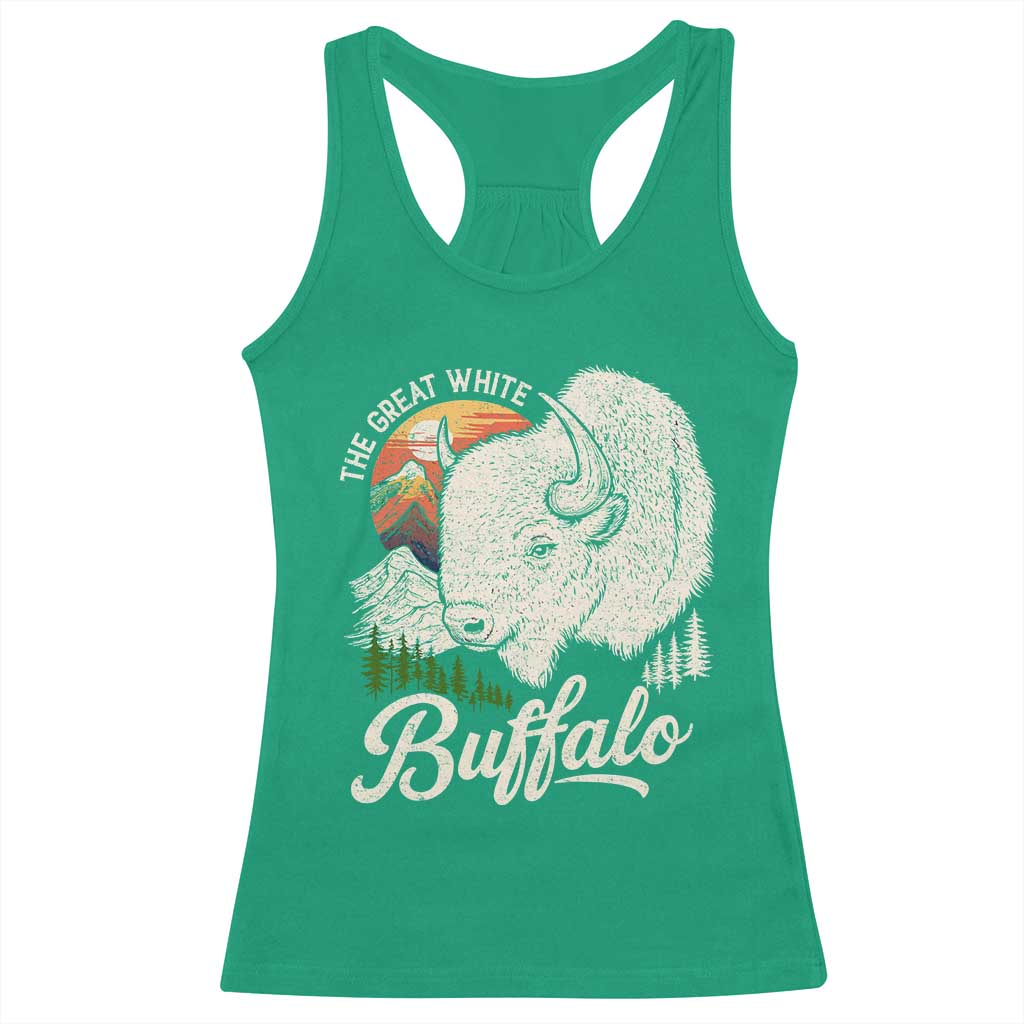 The Great White Buffalo Racerback Tank Top Native American Sacred Spirit Animal TS11 Irish Green Print Your Wear