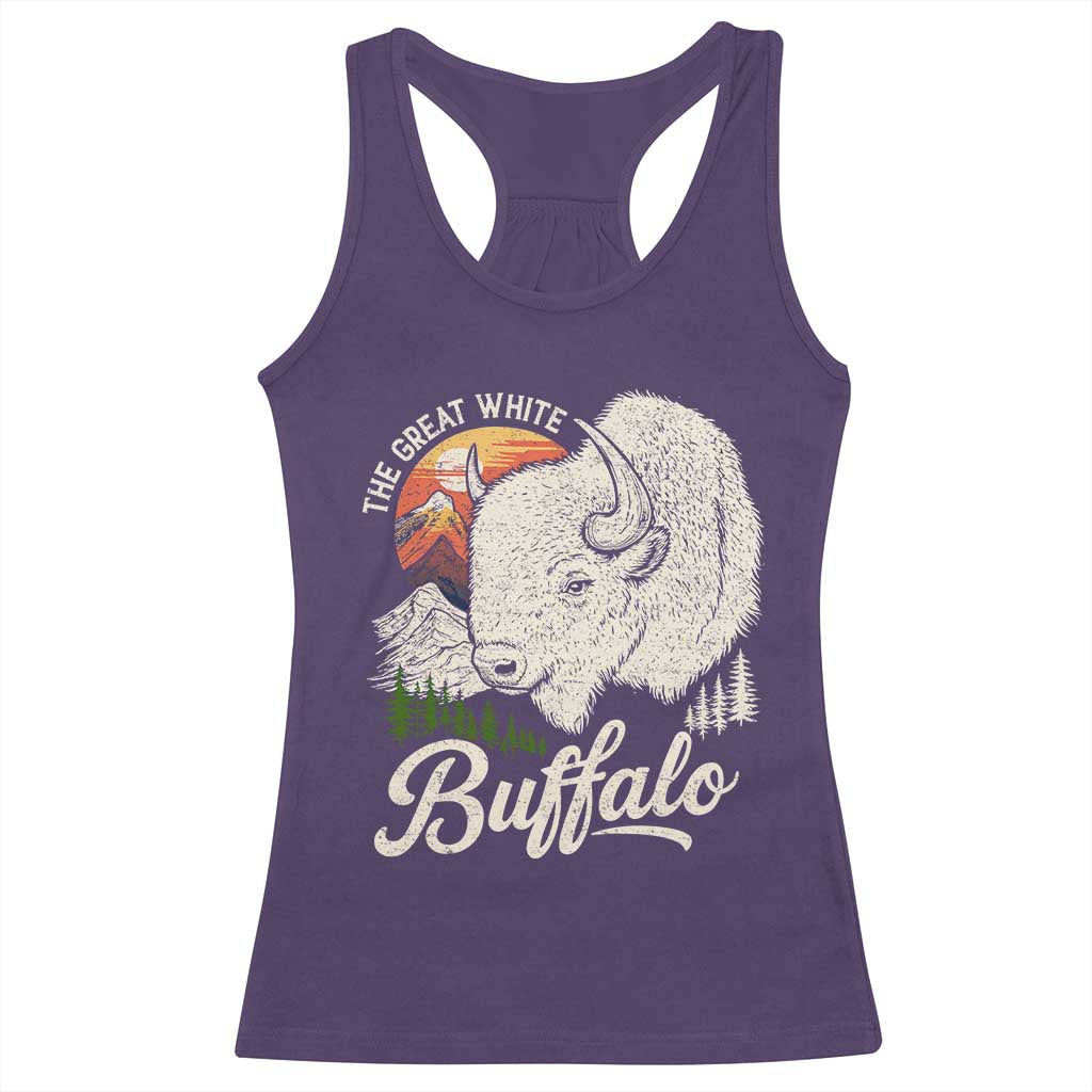 The Great White Buffalo Racerback Tank Top Native American Sacred Spirit Animal TS11 Purple Print Your Wear
