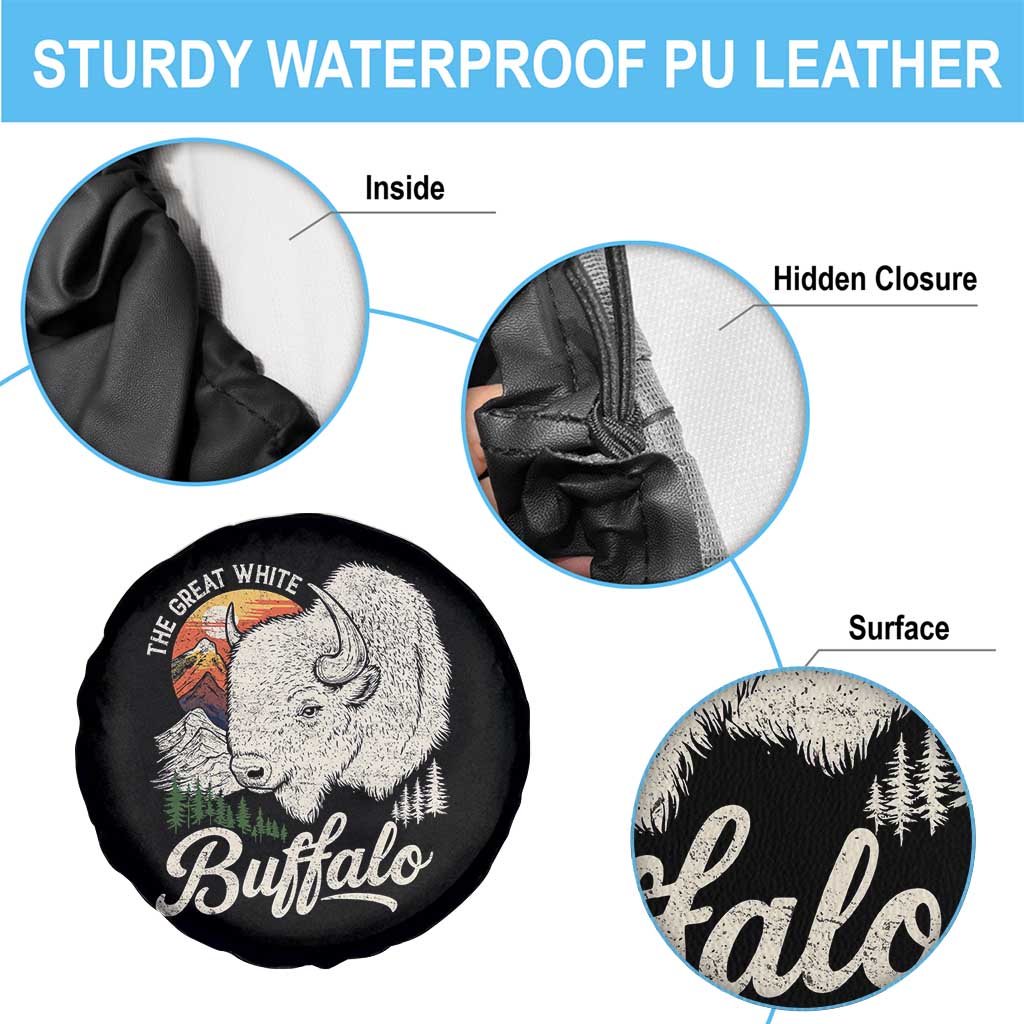 The Great White Buffalo Spare Tire Cover Native American Sacred Spirit Animal TS11 Print Your Wear