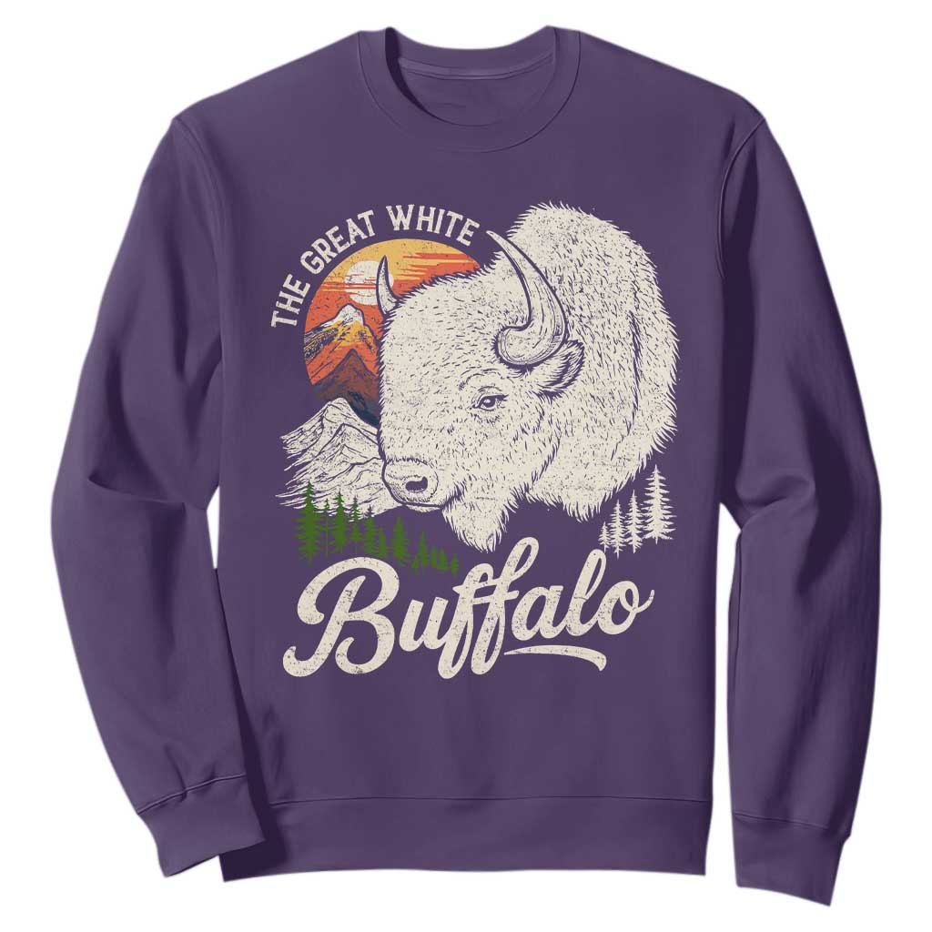 The Great White Buffalo Sweatshirt Native American Sacred Spirit Animal TS11 Purple Print Your Wear
