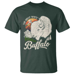 The Great White Buffalo T Shirt Native American Sacred Spirit Animal TS11 Dark Forest Green Print Your Wear