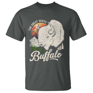 The Great White Buffalo T Shirt Native American Sacred Spirit Animal TS11 Dark Heather Print Your Wear