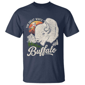 The Great White Buffalo T Shirt Native American Sacred Spirit Animal TS11 Navy Print Your Wear