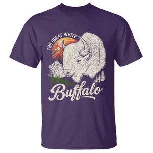 The Great White Buffalo T Shirt Native American Sacred Spirit Animal TS11 Purple Print Your Wear