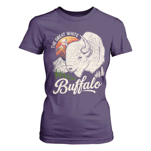 The Great White Buffalo T Shirt For Women Native American Sacred Spirit Animal TS11 Purple Print Your Wear