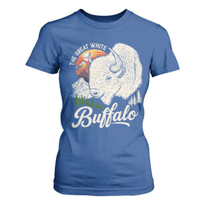 The Great White Buffalo T Shirt For Women Native American Sacred Spirit Animal TS11 Royal Blue Print Your Wear
