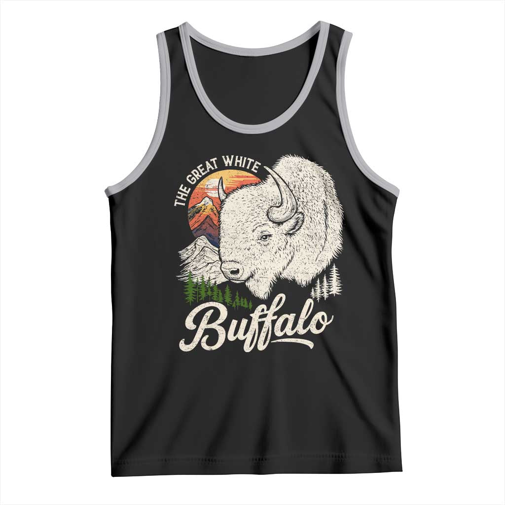 The Great White Buffalo Tank Top Native American Sacred Spirit Animal TS11 Black Athletic Heather Print Your Wear