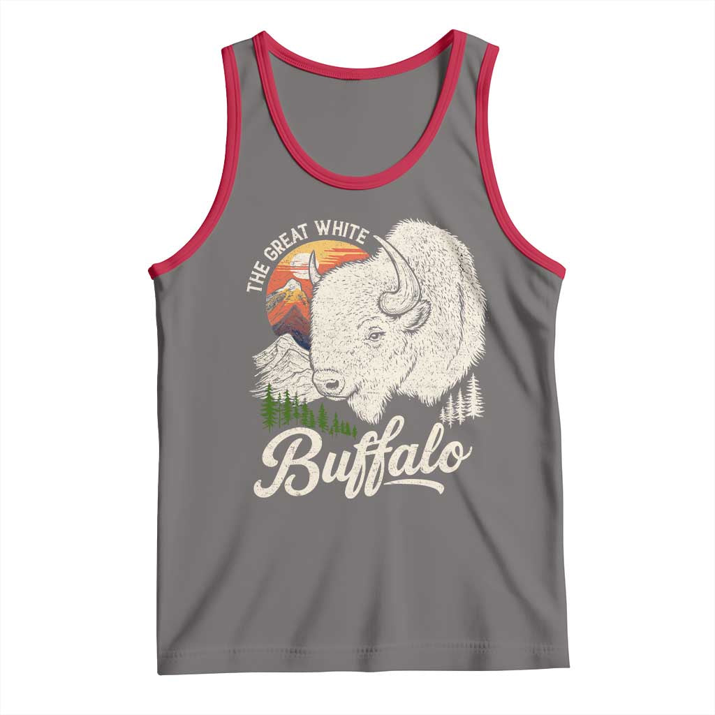 The Great White Buffalo Tank Top Native American Sacred Spirit Animal TS11 Deep Heather Red Print Your Wear