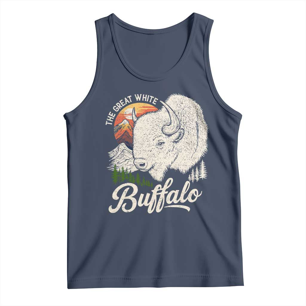 The Great White Buffalo Tank Top Native American Sacred Spirit Animal TS11 Navy Print Your Wear