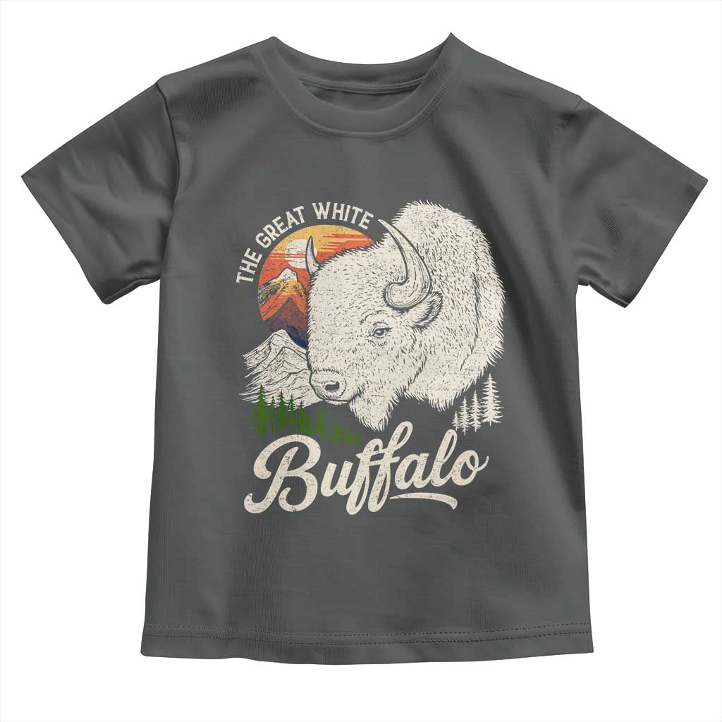 The Great White Buffalo Toddler T Shirt Native American Sacred Spirit Animal TS11 Dark Heather Print Your Wear