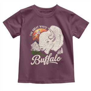 The Great White Buffalo Toddler T Shirt Native American Sacred Spirit Animal TS11 Maroon Print Your Wear