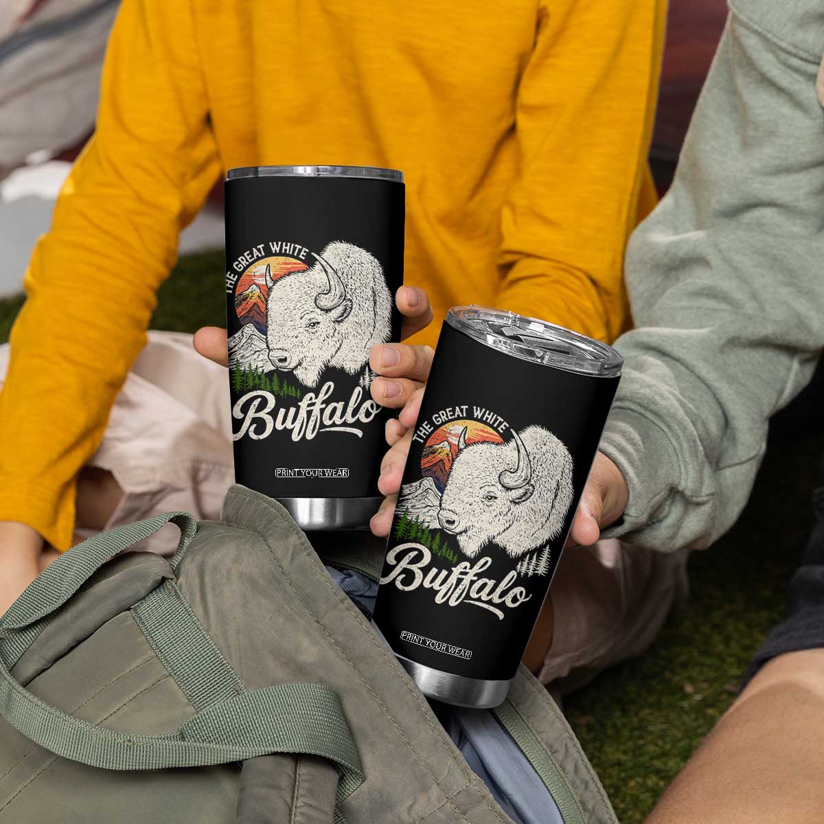 The Great White Buffalo Tumbler Cup Native American Sacred Spirit Animal TS11 Print Your Wear