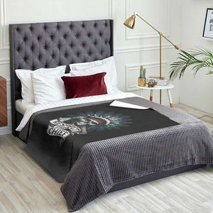 Native American Respect The Chief Throw Blanket Indian Tribal Skull Headdress TS11 Print Your Wear