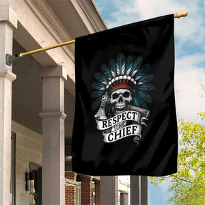 Native American Respect The Chief Garden Flag Indian Tribal Skull Headdress TS11 Print Your Wear