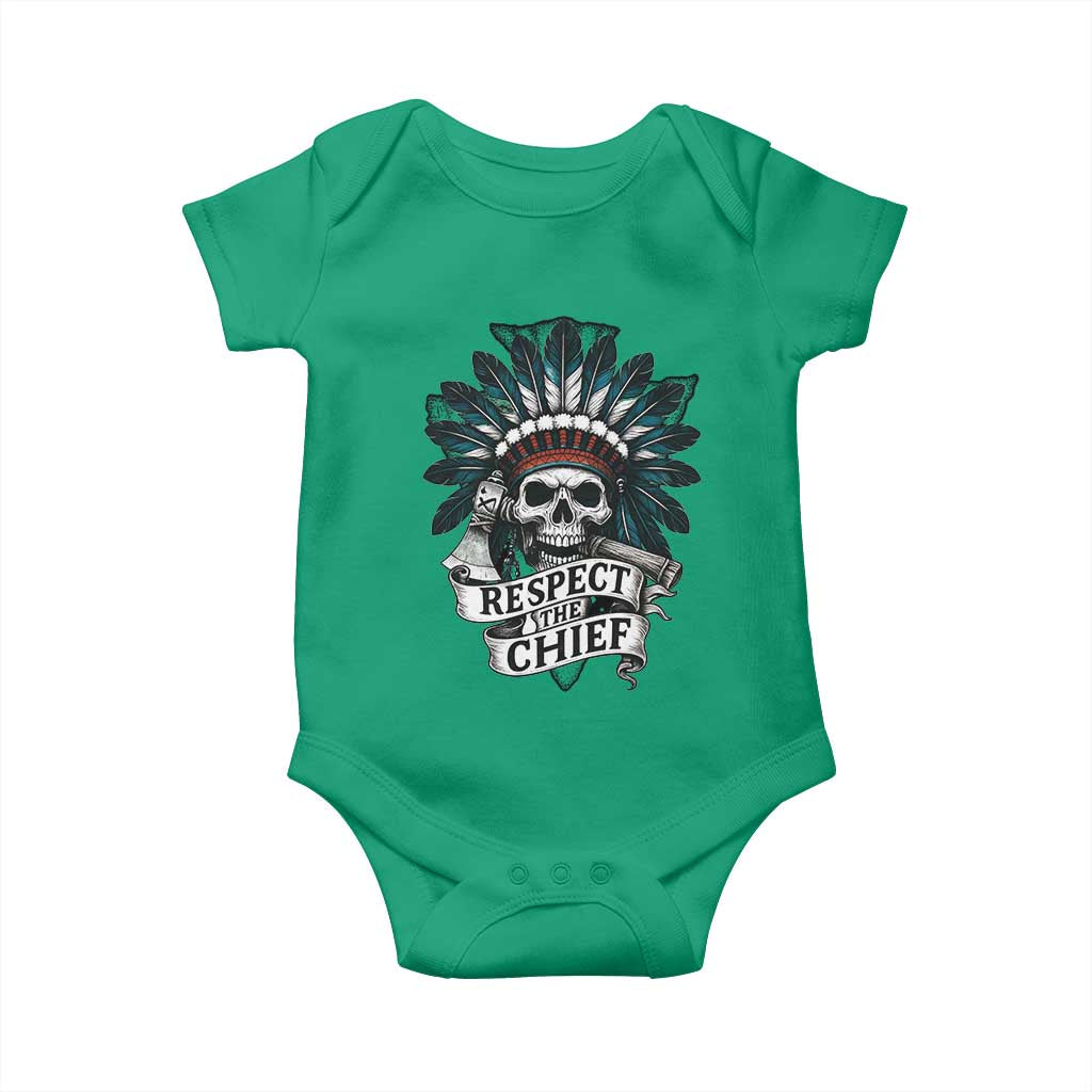 Native American Respect The Chief Baby Onesie Indian Tribal Skull Headdress TS11 Irish Green Print Your Wear