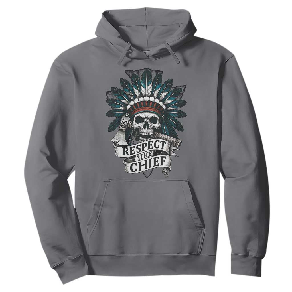 Native American Respect The Chief Hoodie Indian Tribal Skull Headdress TS11 Charcoal Print Your Wear